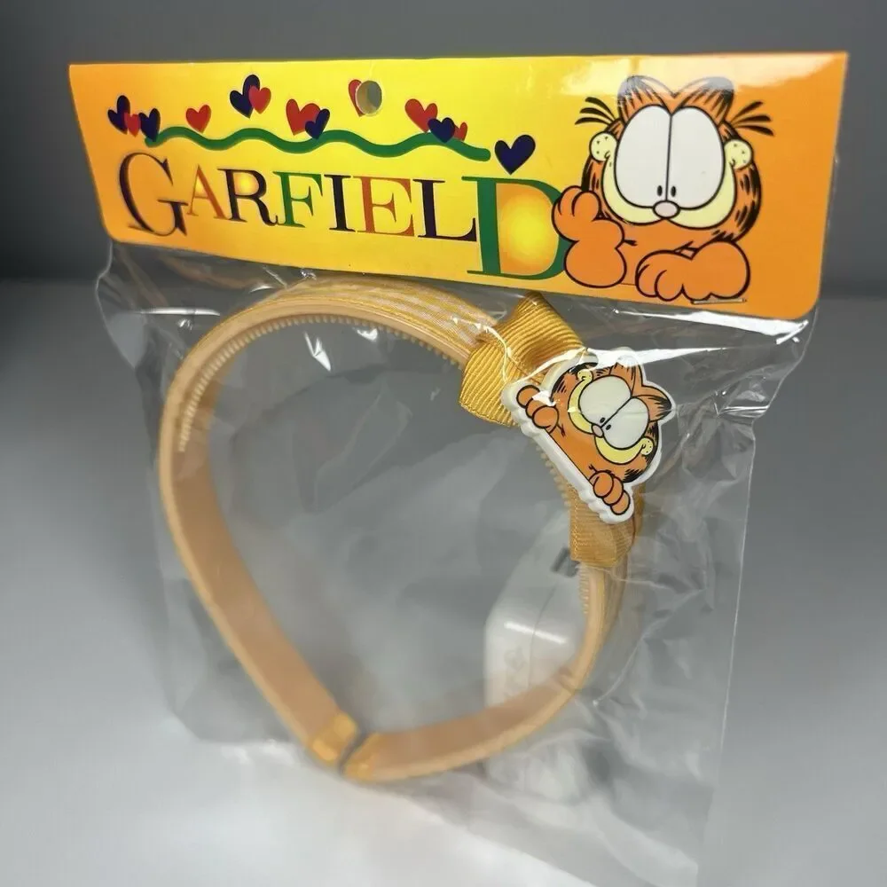 New GARFIELD Vintage Yellow Gingham Headband JIM DAVIS Cat